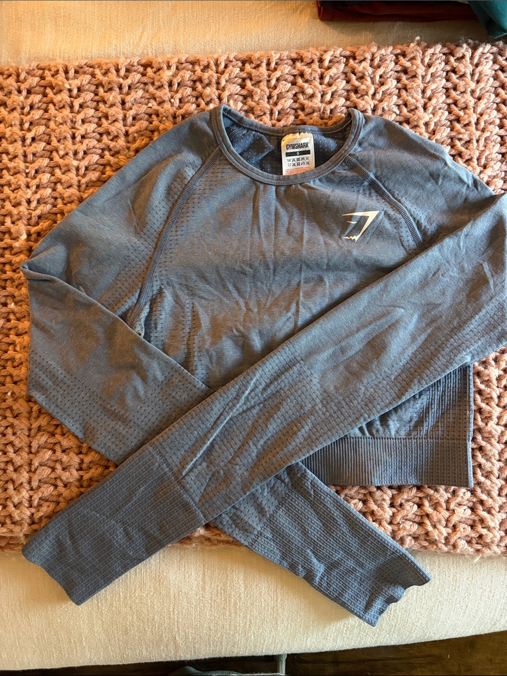 Gymshark Men’s Slate Blue Crewneck Seamless Sweater